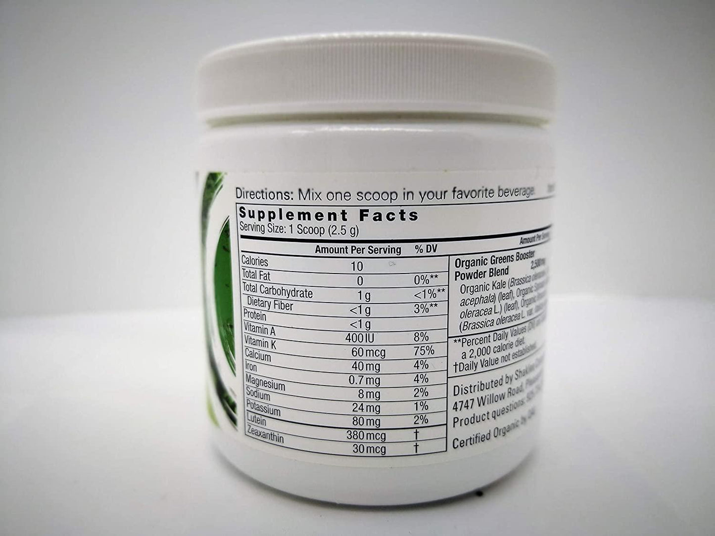 Shaklee New Organic Greens Booster 2.6oz