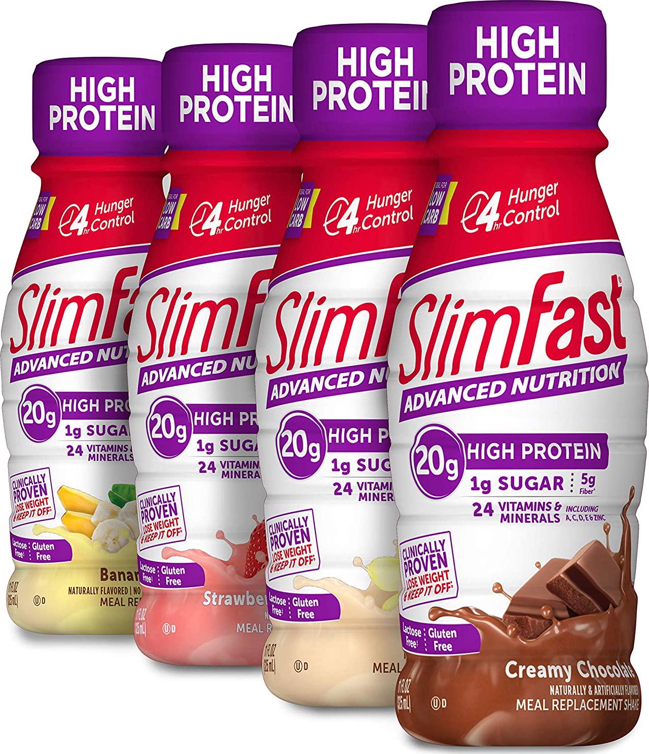 SlimFast Advanced Nutrition Creamy Chocolate Shake Meal Replacement 20g of Protein 11oz 12 Count