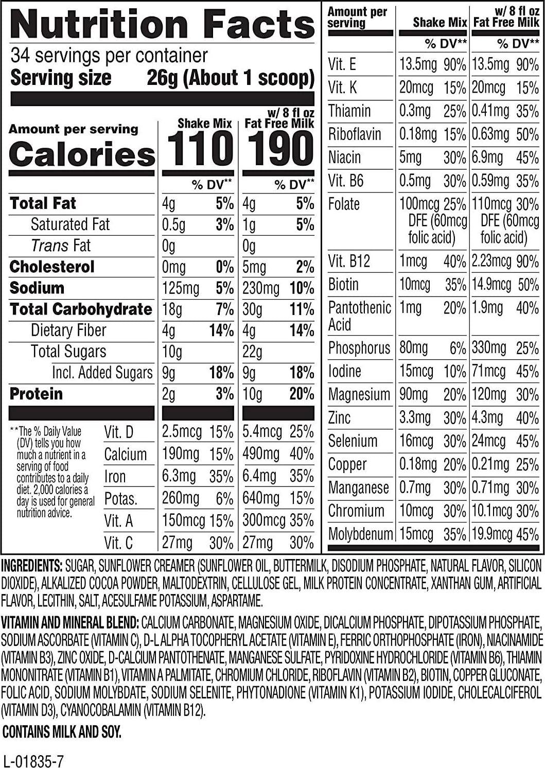 SlimFast Meal Replacement Powder, Original Rich Chocolate Royale, Weight Loss Shake Mix, 10g of Protein, 34 Servings