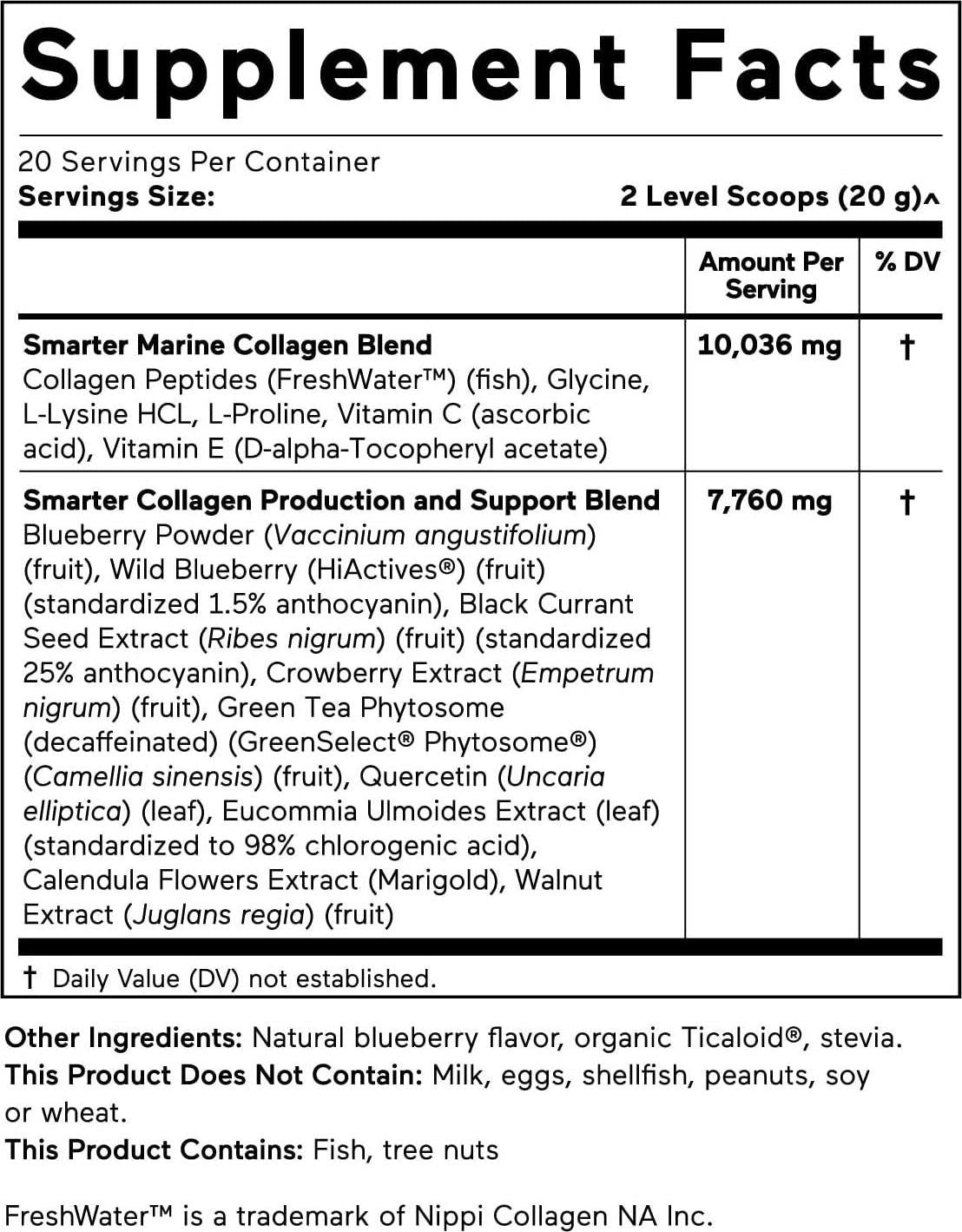 Smarter Skin Collagen - Triple Action Formula for Vibrant, Healthy Skin - Unique Marine Collagen Blend with Antioxidant Protection and Plant-Based Collagen Production Boosters (120 Servings)