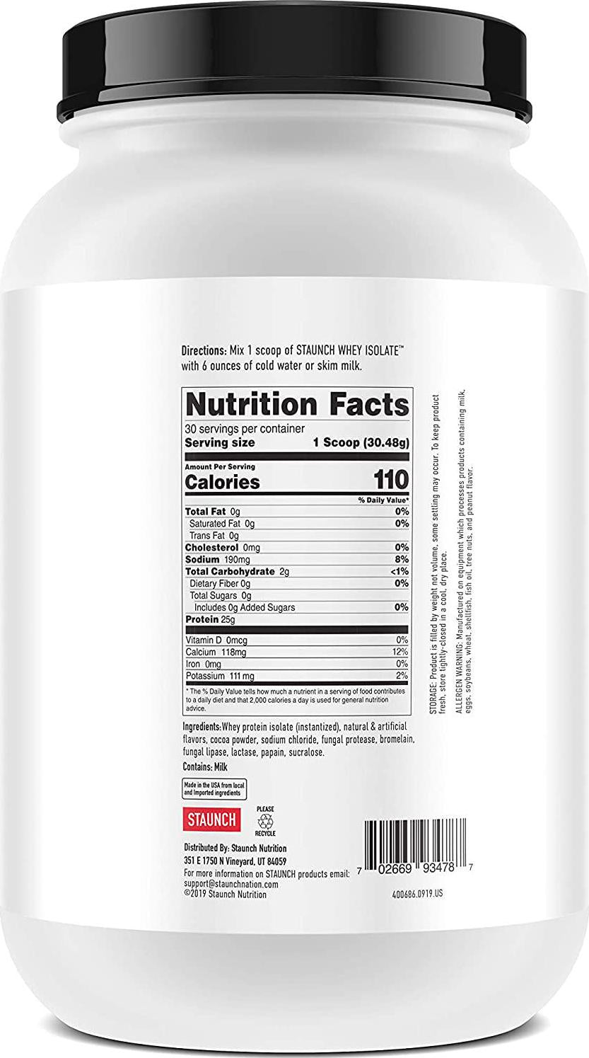 Staunch Whey Isolate (Caramel Von Mocha) 2 LBS - Whey Protein Isolate