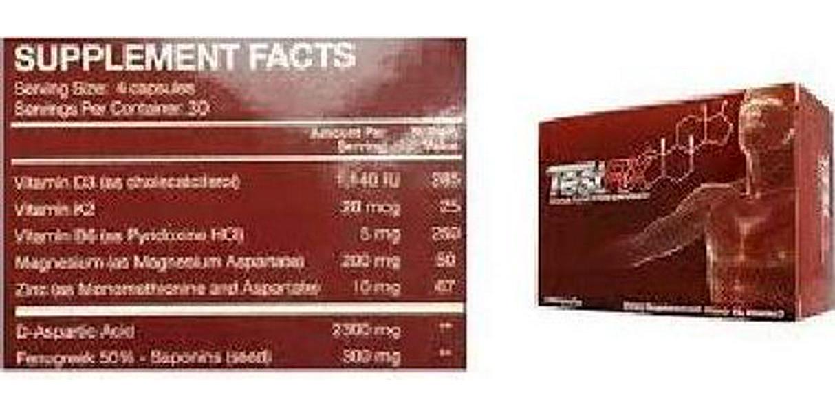 TESTRX Natural Testosterone Supplement - 120 Capsules