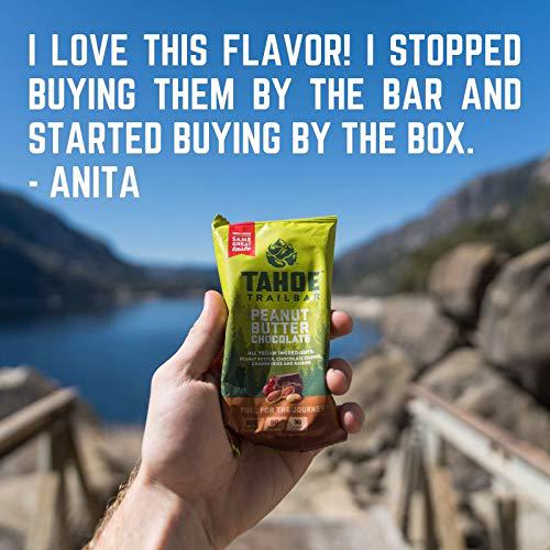Tahoe Trail Bar, Plant-Based Natural Energy Bar (2.22 Ounce Protein Bar, 12 Count) High Protein Non-GMO, Gluten-Free, Vegan Healthy Snacks - Peanut Butter Chocolate