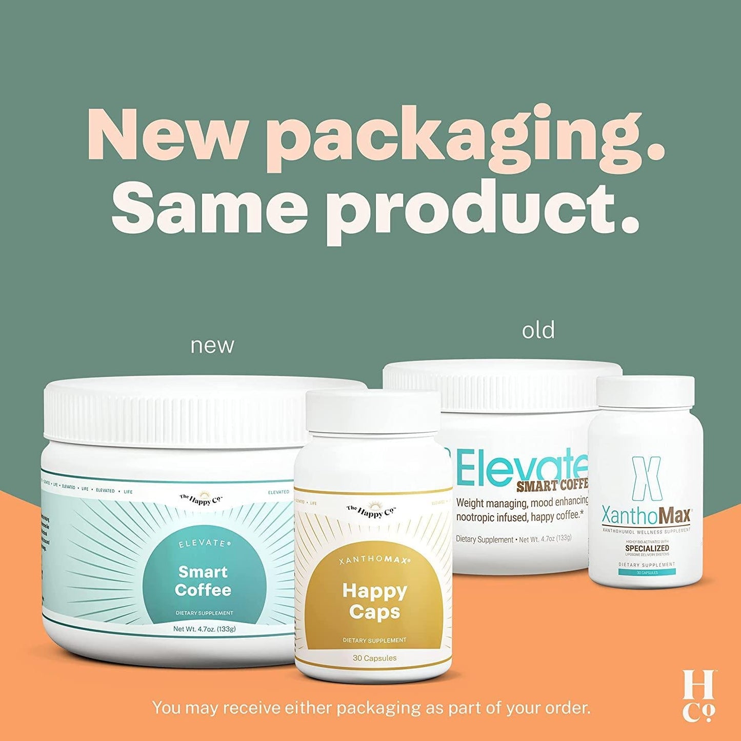 The Happy Co. D.O.S.E. Coffee - Duo with Elevate Smart Coffee and XanthoMax Happy Caps Xanthohumol Antioxidant Supplement - Nootropic Smart Coffee - Support Weight Loss, and Energy - 30 Servings