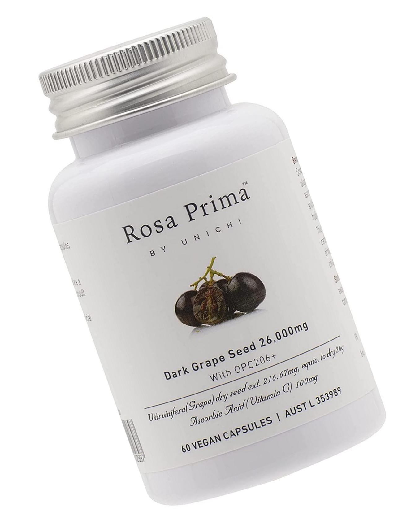 Unichi Rosa Prima 26,000mg Dark Grape Seed 60 Capsules