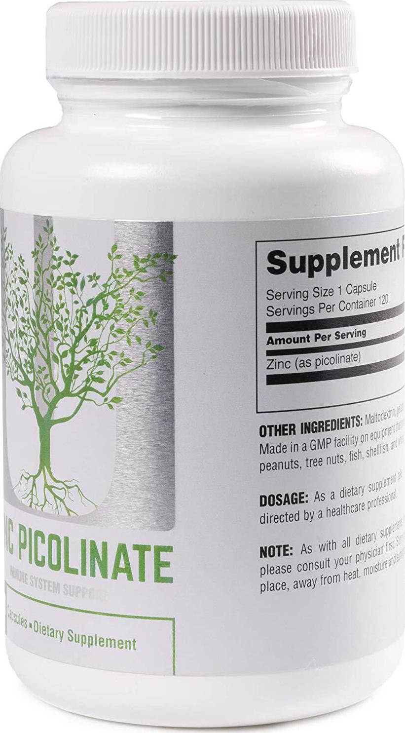 Universal Nutrition Zinc Picolinate - 25mg of Zinc Picolinate- 4 Month Supply - 1 Capsule Per Serving - 120 Capsules, 120 Count