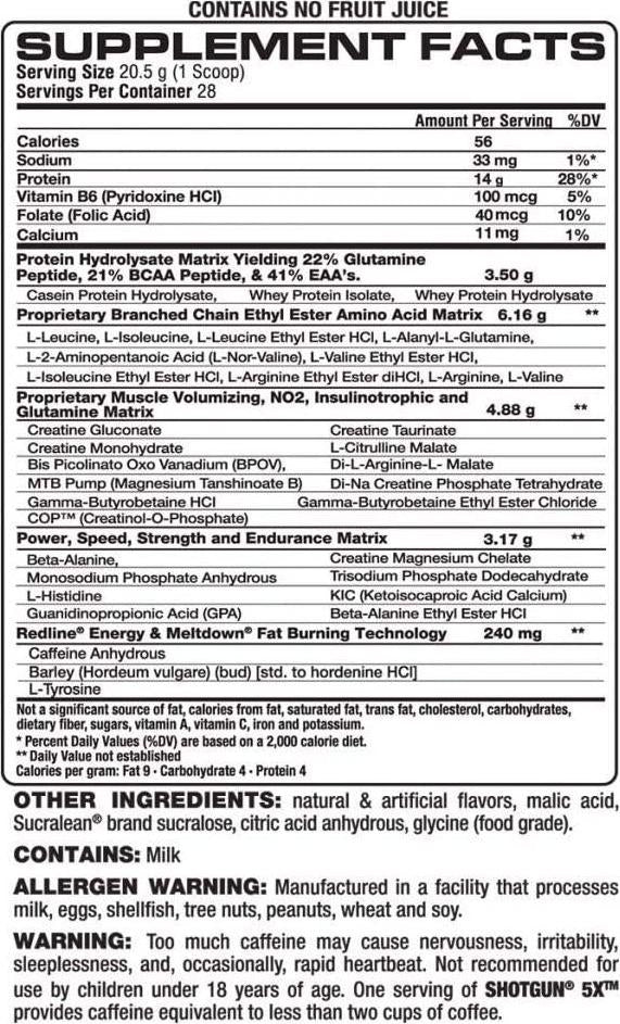 VPX Shotgun 5X Pre Workout Supplement for Men -Preworkout Energy Powder - Cotton Candy Flavor - 20 Servings