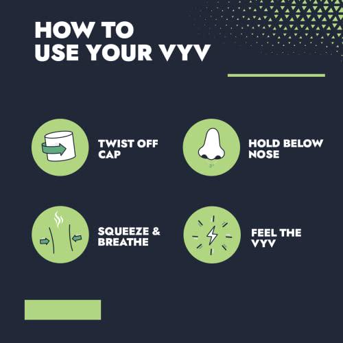 VYV Smelling Salts Ammonia Inhalant | Daily Use, Instant Wakefulness, Energy Boost, Focus | Squeezable, Reusable, Mint Essential Oil | Gym, Sports, Partying