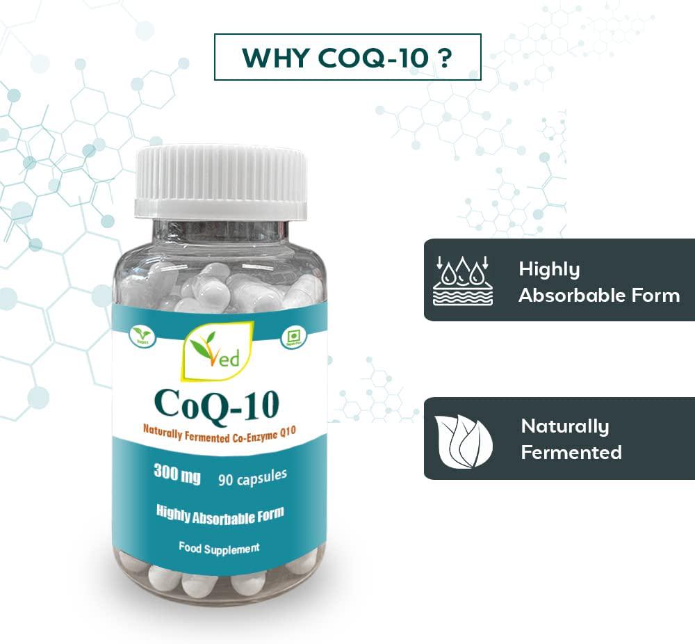 Ved Best High Absorption CoQ10, Vegetarian, Gluten Free, Dietary Supplement, 300 mg 90 Veggie Capsules