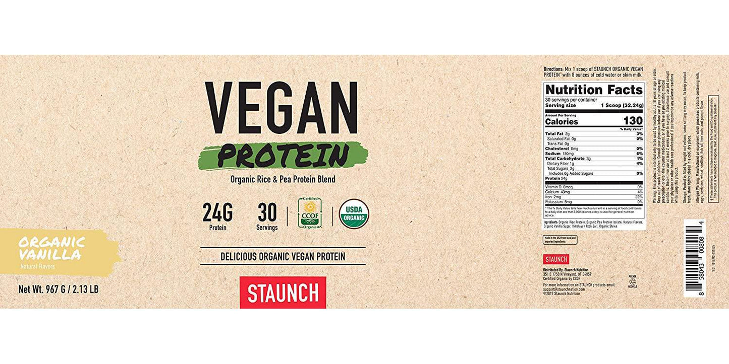 Vegan Protein - (30 Serves - Organic Vanilla)