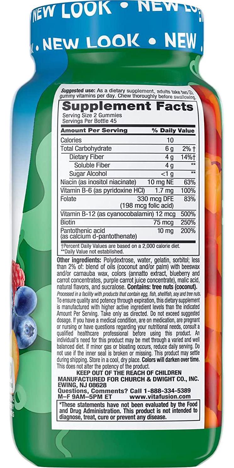 Vitafusion Fiber Well Fit Gummies Supplement, 90 Count (Packaging May Vary)