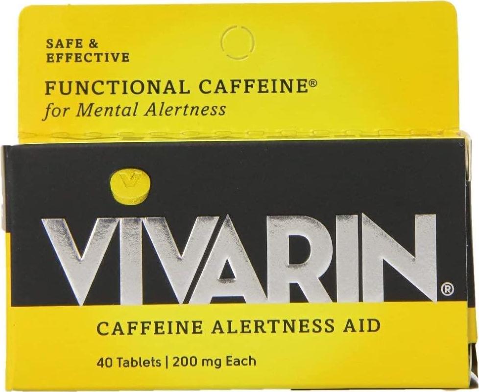 Vivarin Alertness Aid Tablets 40 Count 200mg Tablets (4 Pack)