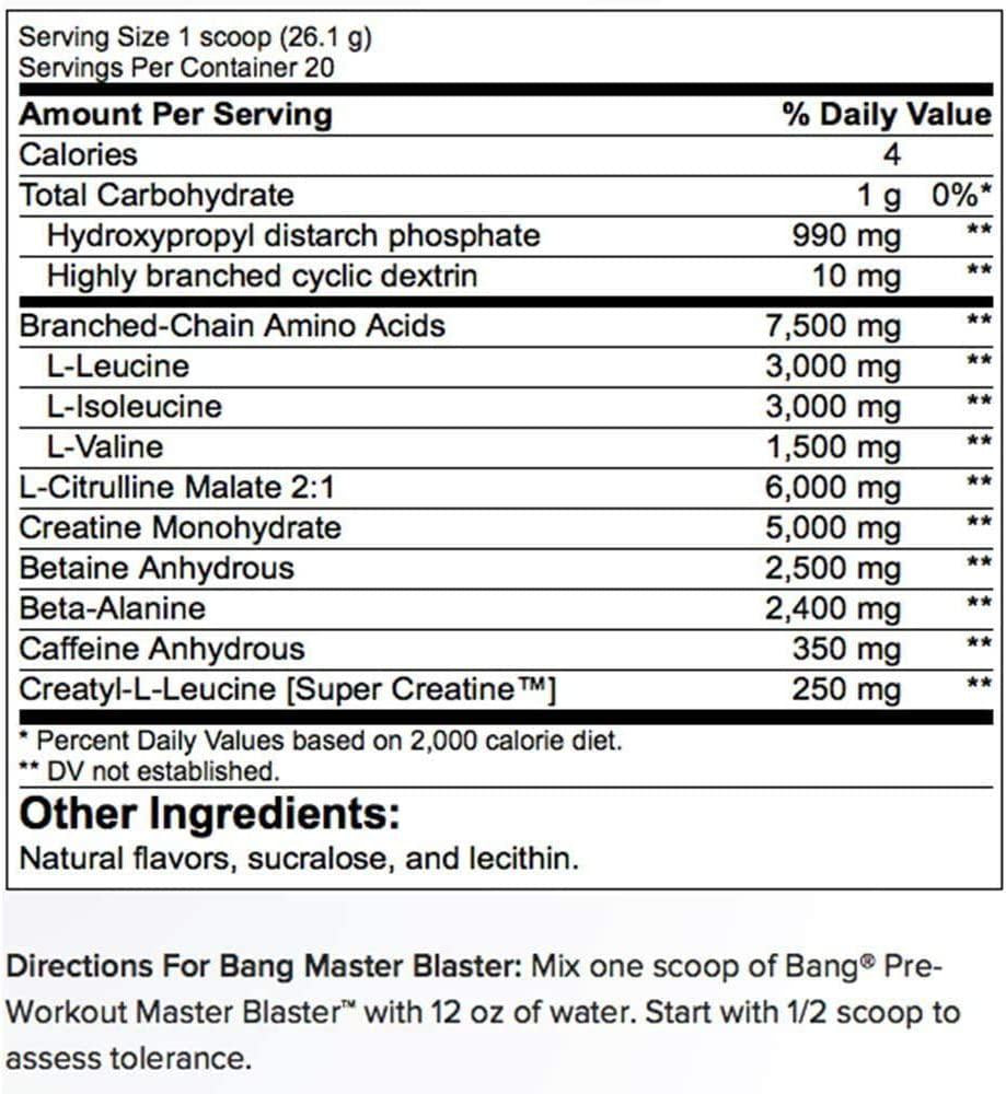 Vpx Bang Pre-Workout Master Blaster, Power Punch