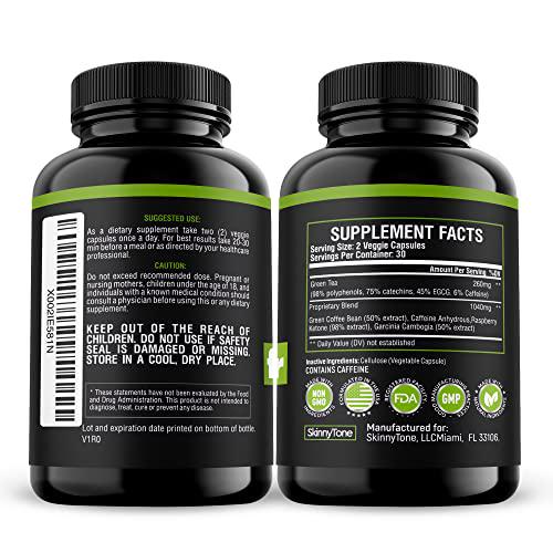 Weight Loss Green Tea Extract Fat Burner with EGCG- Natural Detox Diet Pills For Belly Fat that Work Fast for Women 6-Metabolism Booster-Thermogenic Supplements-Carb Blocker-Appetite Suppressant -60ct
