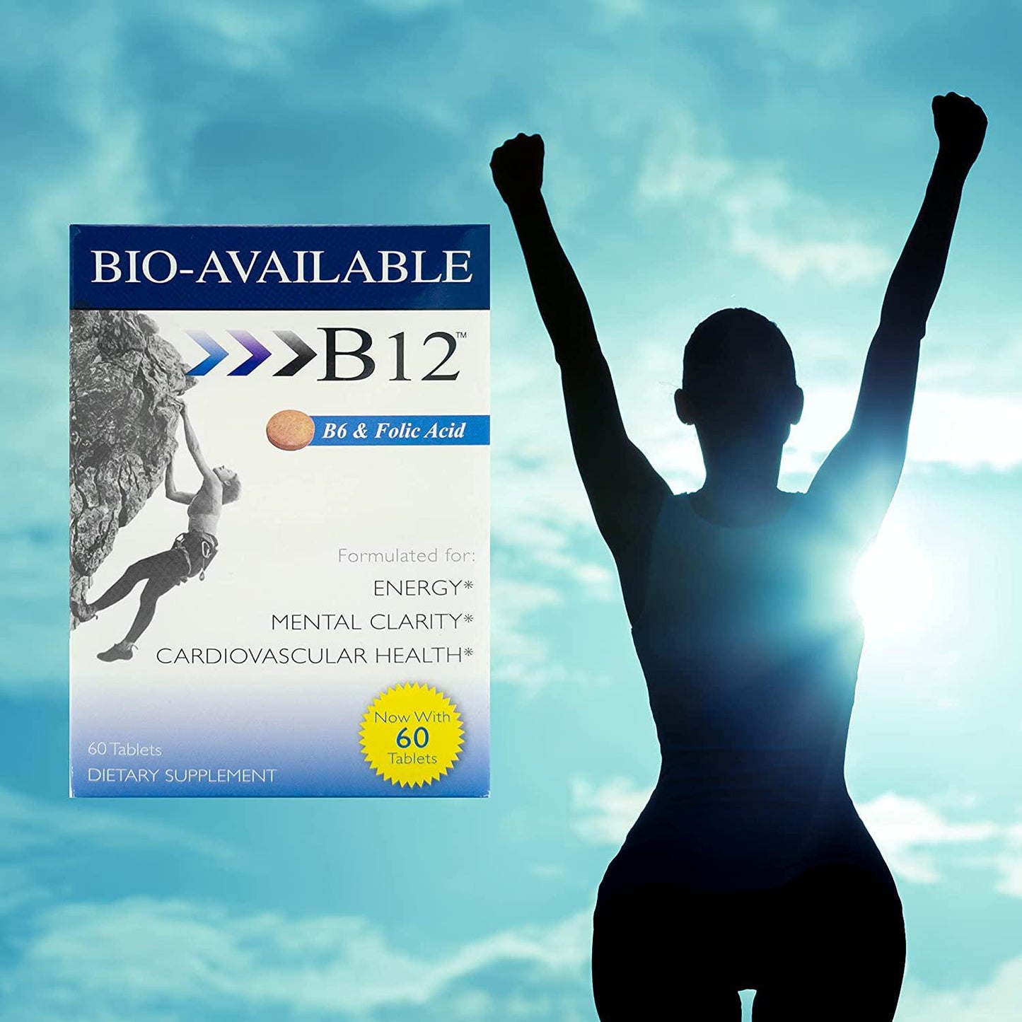 Wellgenix Bio-Available Sublingual B12 B6 W/Folic Acid Vitamin Formulated for High Absorption - Nutritional Multivitamin Supplement Methylcobalamin, Vitamin C, Biotin- Fast Dissolve (60 ct) (1)