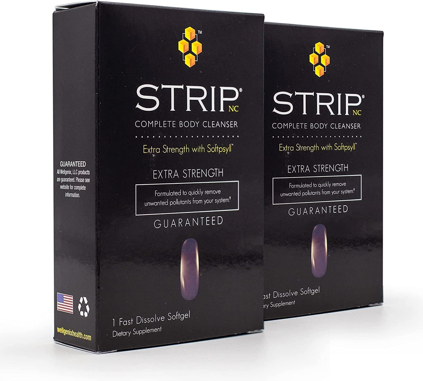 Wellgenix Strip NC Complete Body Cleanser- Extra Strength with Softpsyll- 1 Fast Dissolve Softgel (2 Pack)