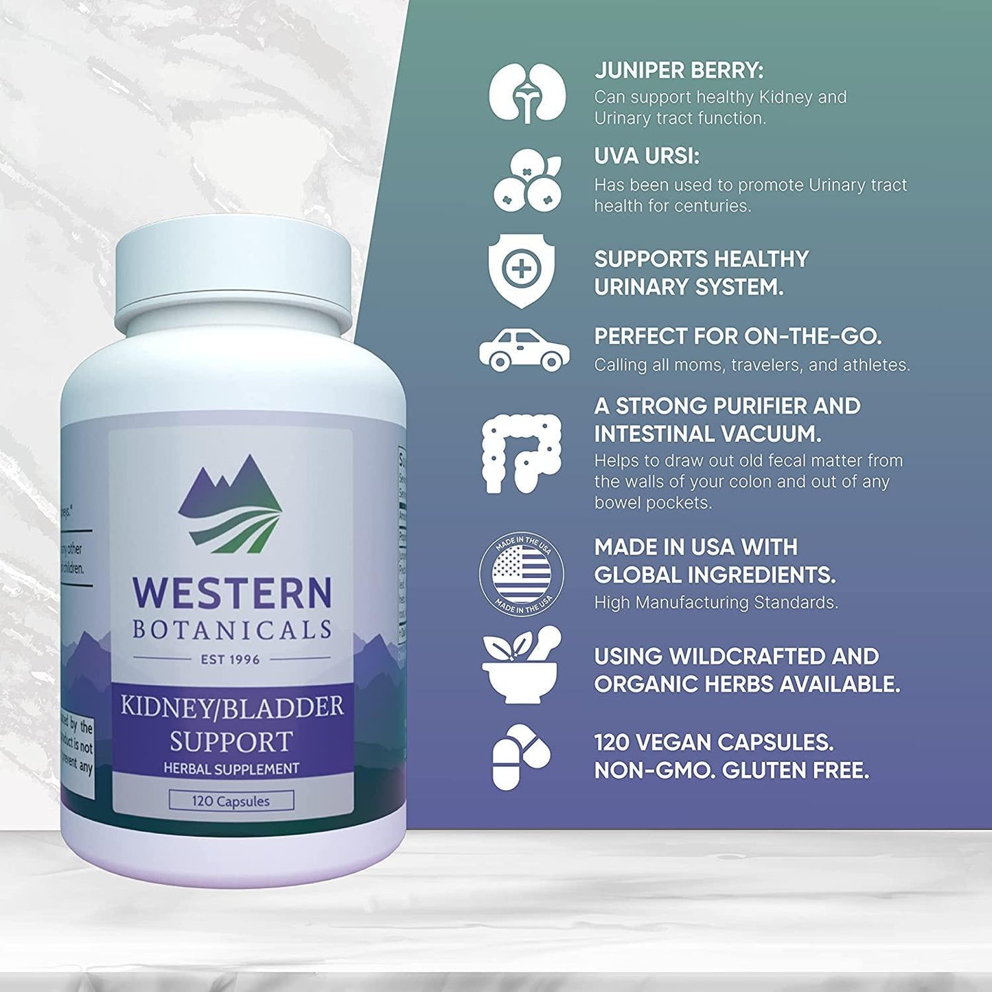 Western Botanicals Kidney/Bladder Formula, 120 Veg Capsules