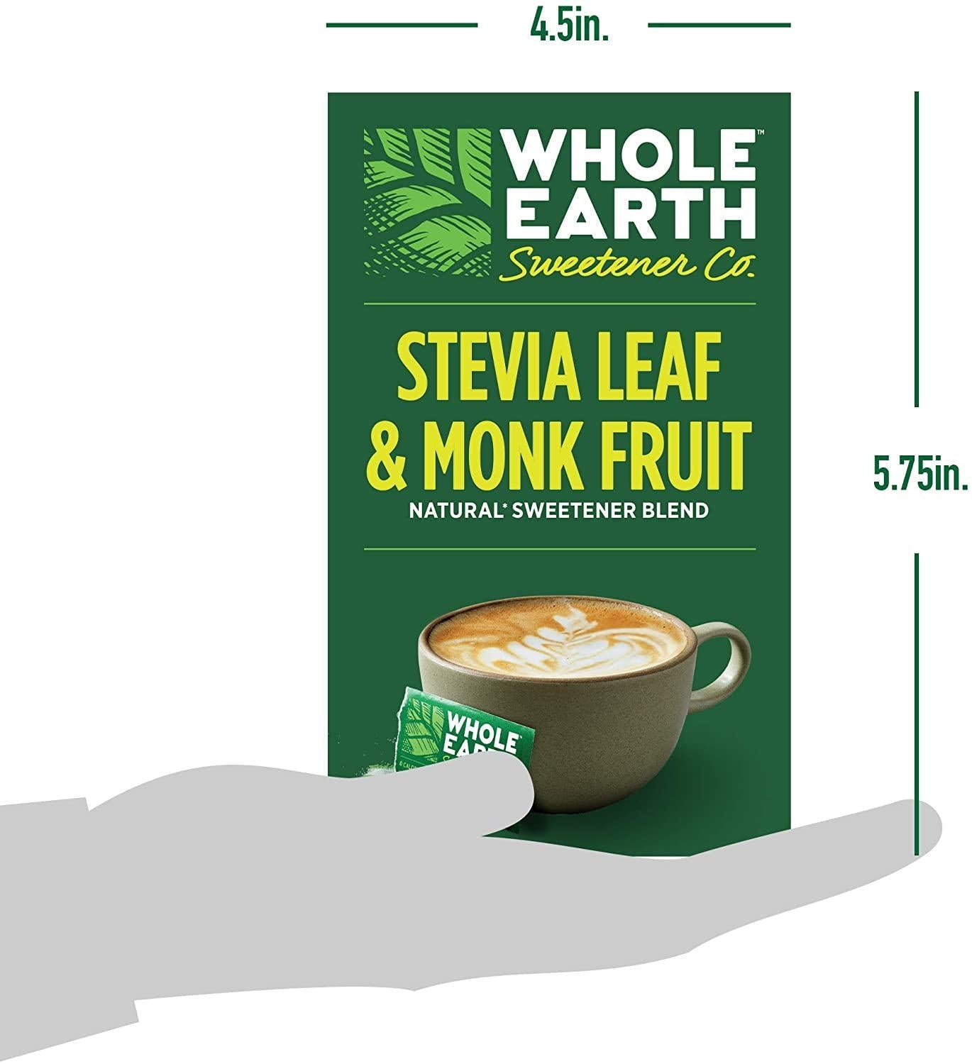 Whole Earth Sweetener Stevia Leaf and Monk Fruit Sweetener, Erythritol Sweetener, Sugar Substitute, Zero Calorie Sweetener, 80 Stevia Packets (Pack of 12)