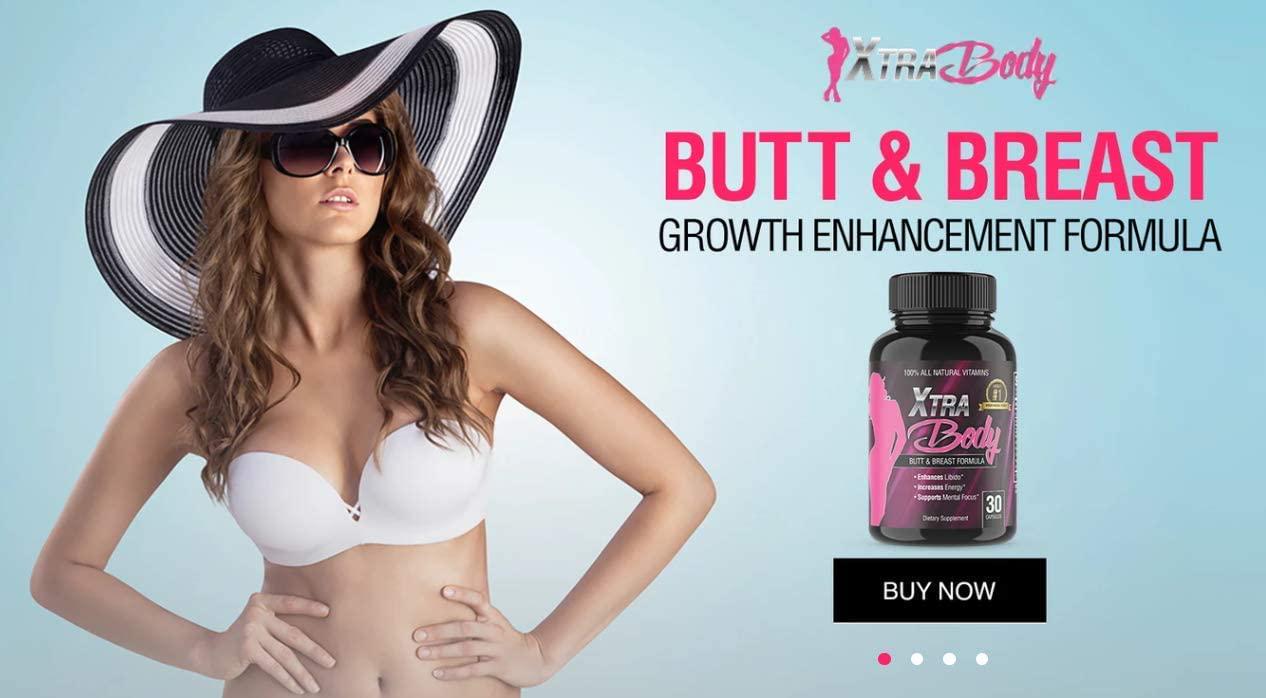 XtraBody Butt Enhancement and Breast Enlargement Supplement - Estrogen Enhancer - Increases Natural Curves, Reduces Menstrual Symptoms and Provides an Extra Boost of Energy (1 Bottle - 30 Capsules)