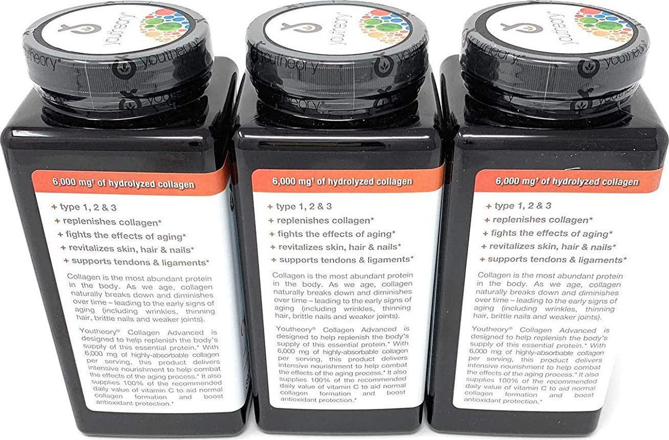 Youtheory Collagen Advanced Formula Tablets - 390 ct (3 Pack for Total of 1170 Tablets)