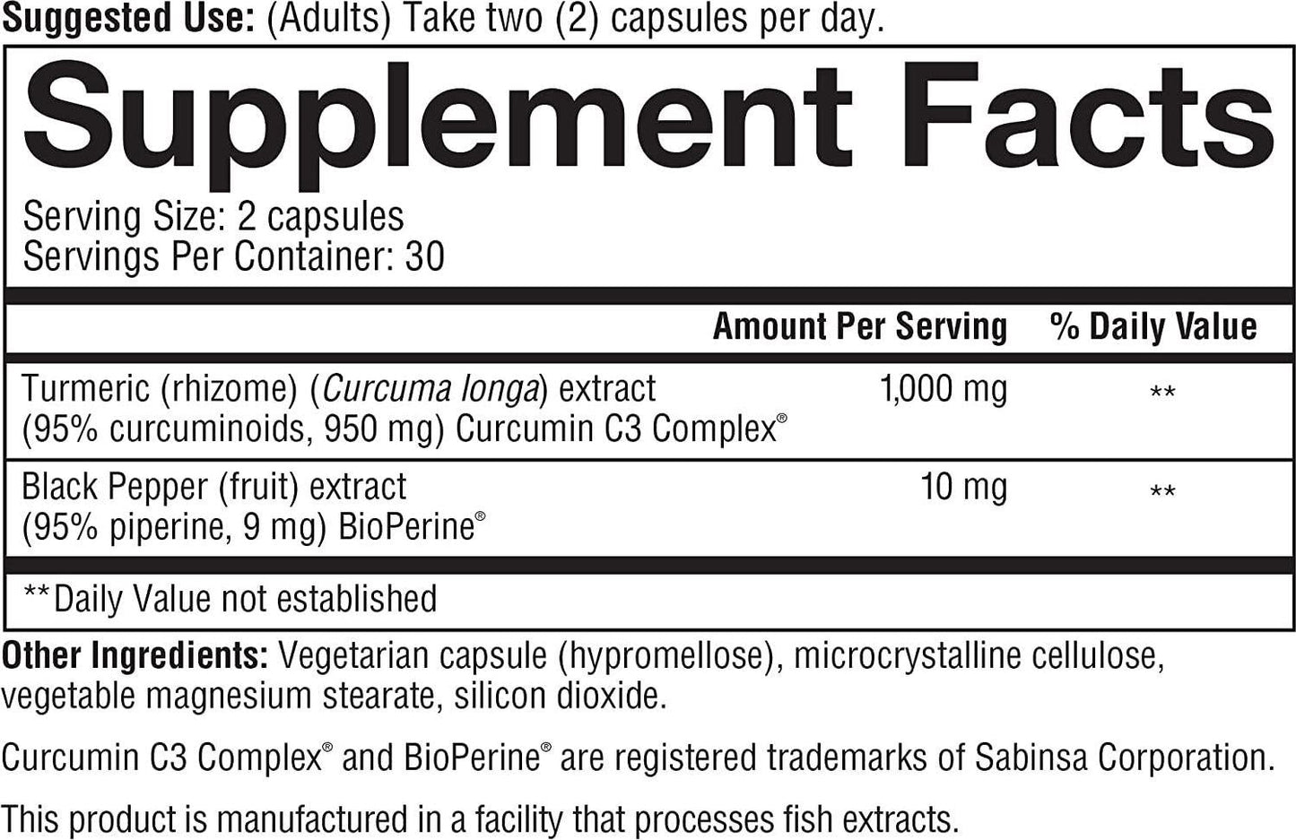 Youtheory Turmeric Extra Strength with Black Pepper (BioPerine) 60 Count (1 Bottle)