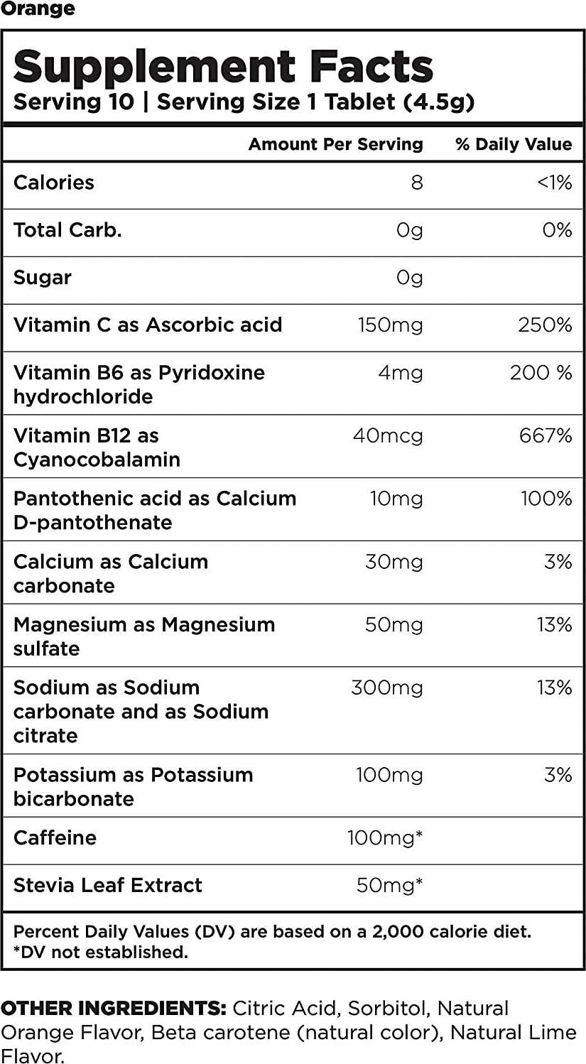 ZYM Sport Orange Electrolyte Effervescent Tablet, Natural Electrolyte Replacement Supplement for Fast Hydration and Energy (2 Pack, 20 Servings)