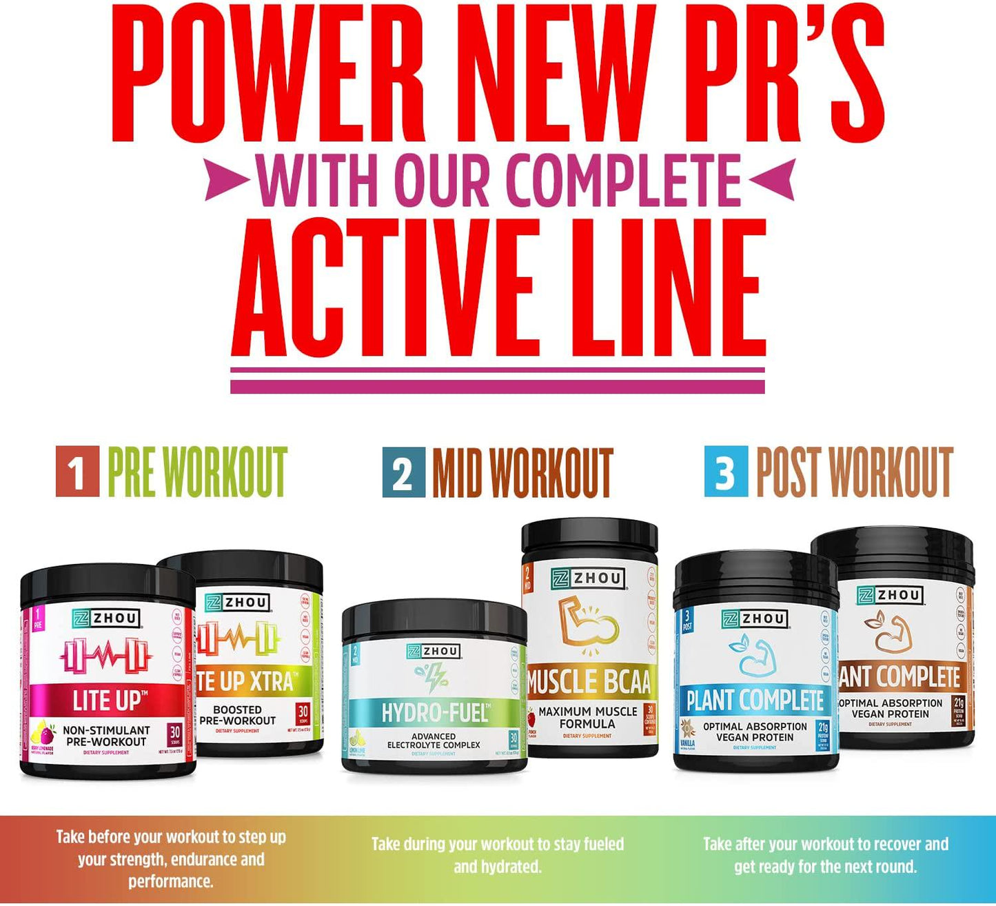 Zhou Nutrition Lite Up, No Caffeine, Non-Stimulant Pre Workout, Nitric Oxide Booster, No Sugar Added, Vegan, Gluten Free, Non GMO, Berry Lemonade, 30 Servings (37738)