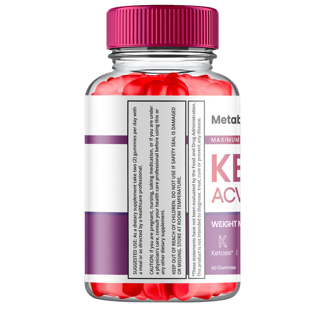 (1 Pack) Metabolix Labs Keto ACV Gummies - Supplement for Weight Loss - Energy & Focus Boosting Dietary Supplements for Weight Management & Metabolism - Fat Burn - 60 Gummies - Nutricity.com.au