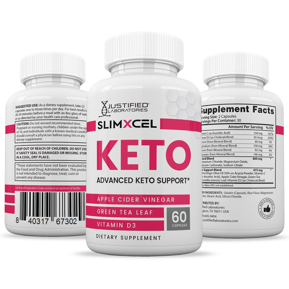 (2 Pack) Slimxcel Keto ACV Pills 1275Mg Alternative to Gummies Dietary Supplement 120 Capsules - Nutricity.com.au