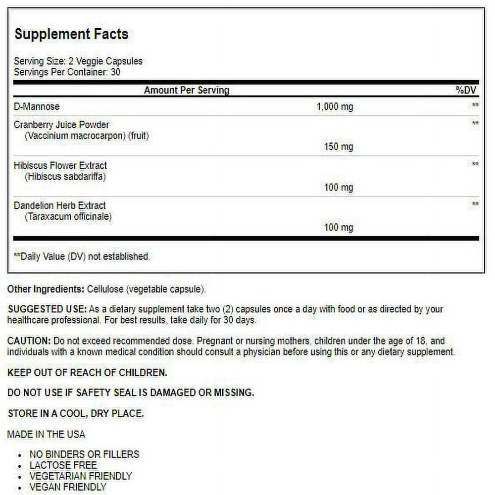 Checkable Wellness Urinary Tract Balance - D-Mannose 60 Caps