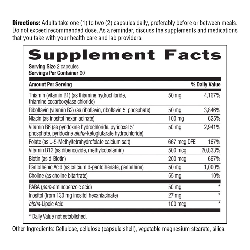 Country Life Coenzyme B-Complex with Methylfolate, 120 Count, Certified Gluten Free, Certified Vegan