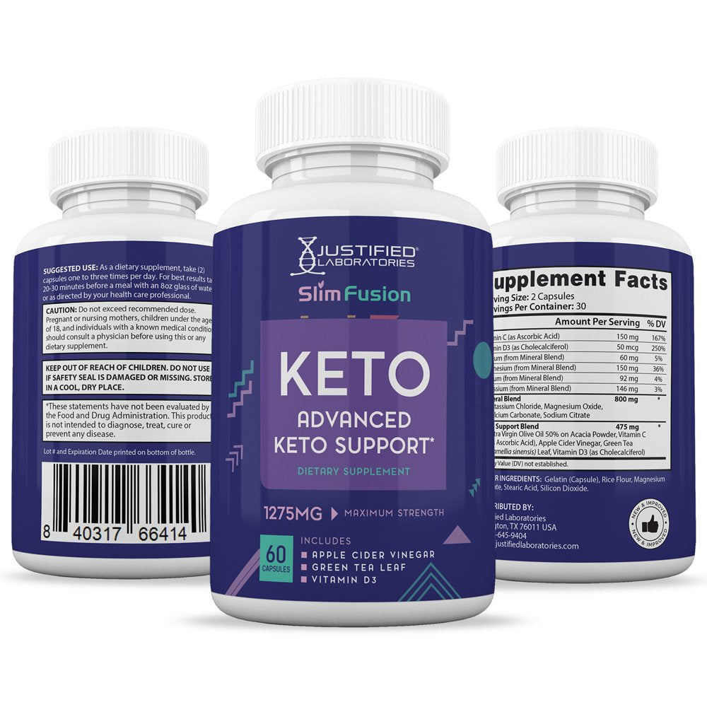 (10 Pack) Slim Fusion Keto ACV Pills 1275Mg Alternative to Gummies Dietary Supplement 600 Capsules - Nutricity.com.au
