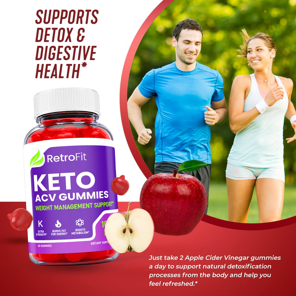 (1 Pack) Retro Fit Keto ACV Gummies - Supplement for Weight Loss - Energy & Focus Boosting Dietary Supplements for Weight Management & Metabolism - Fat Burn - 60 Gummies - Nutricity.com.au