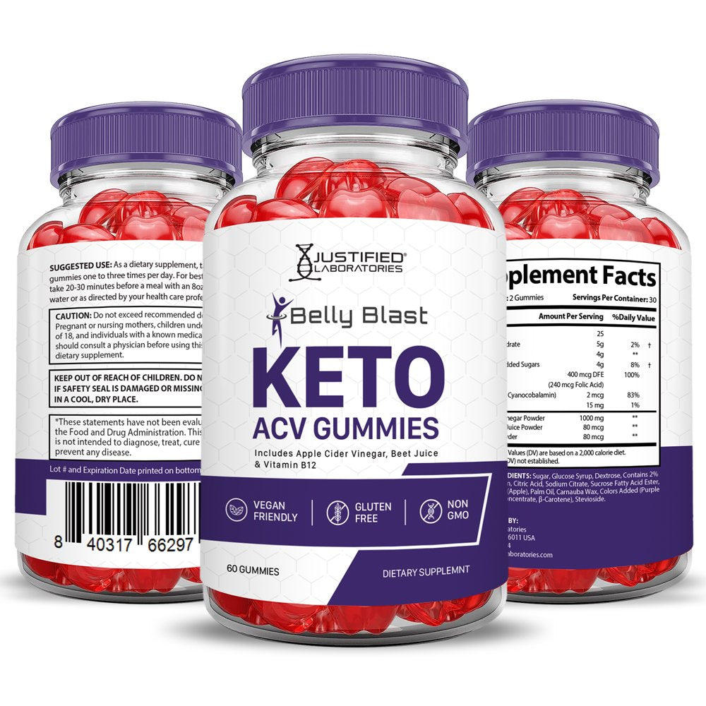 (2 Pack) Belly Blast Keto ACV Gummies 1000MG Dietary Supplement 120 Gummys - Nutricity.com.au
