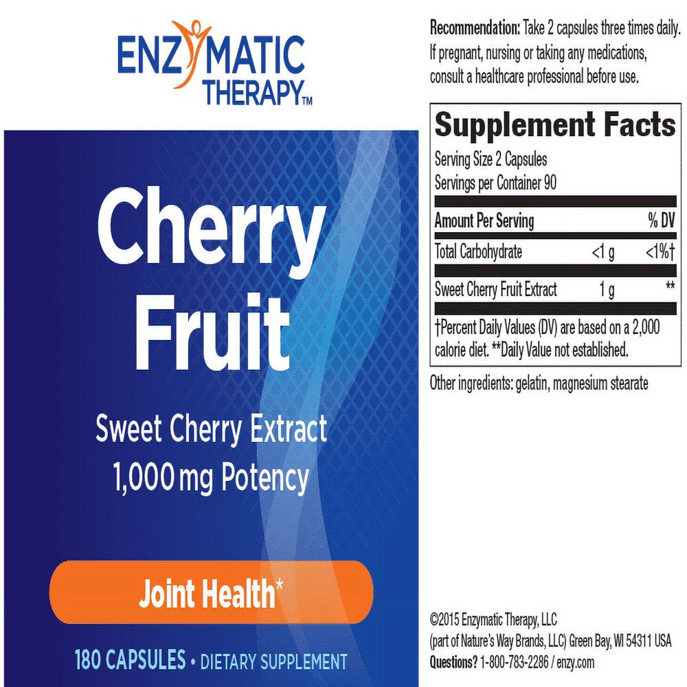 Enzymatic Therapy Cherry Fruit Capsules, 180 Ct
