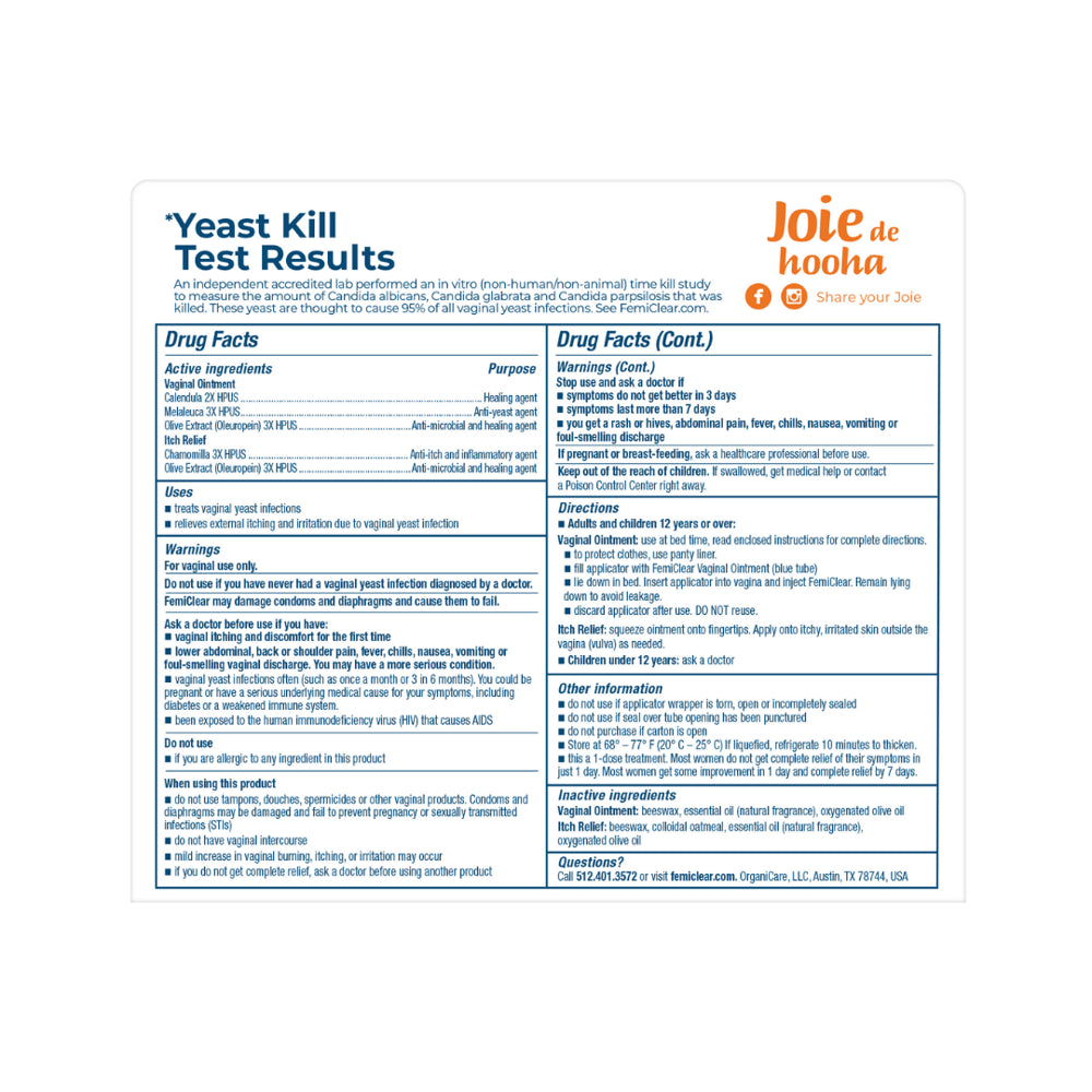 Femiclear 1-Day Yeast Infection Treatment