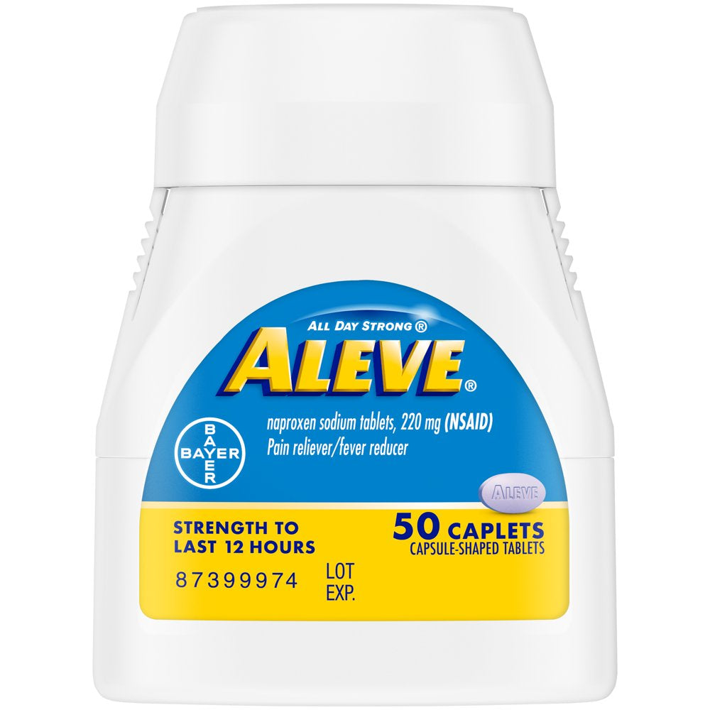 Aleve Caplets Naproxen Sodium Pain Reliever, 50 Count