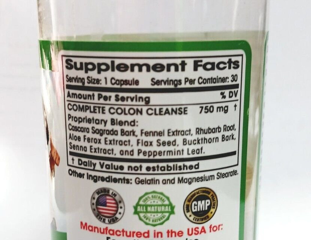 Complete Colon Cleanse Natural Supplement, 30 Capsules