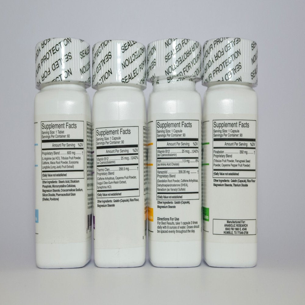 Anabolic Research Cutting Stack - Test-600X Thermo Clen Winn-50 Tren 75 for Weight Loss - 1 Month Supply