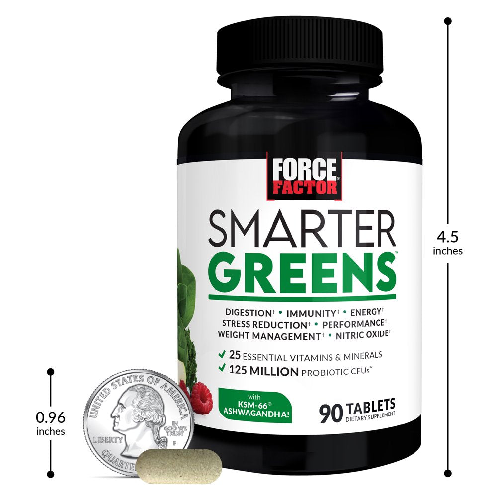 Force Factor Smarter Greens Tablets, Greens Superfood Supplement, 90 Tablets
