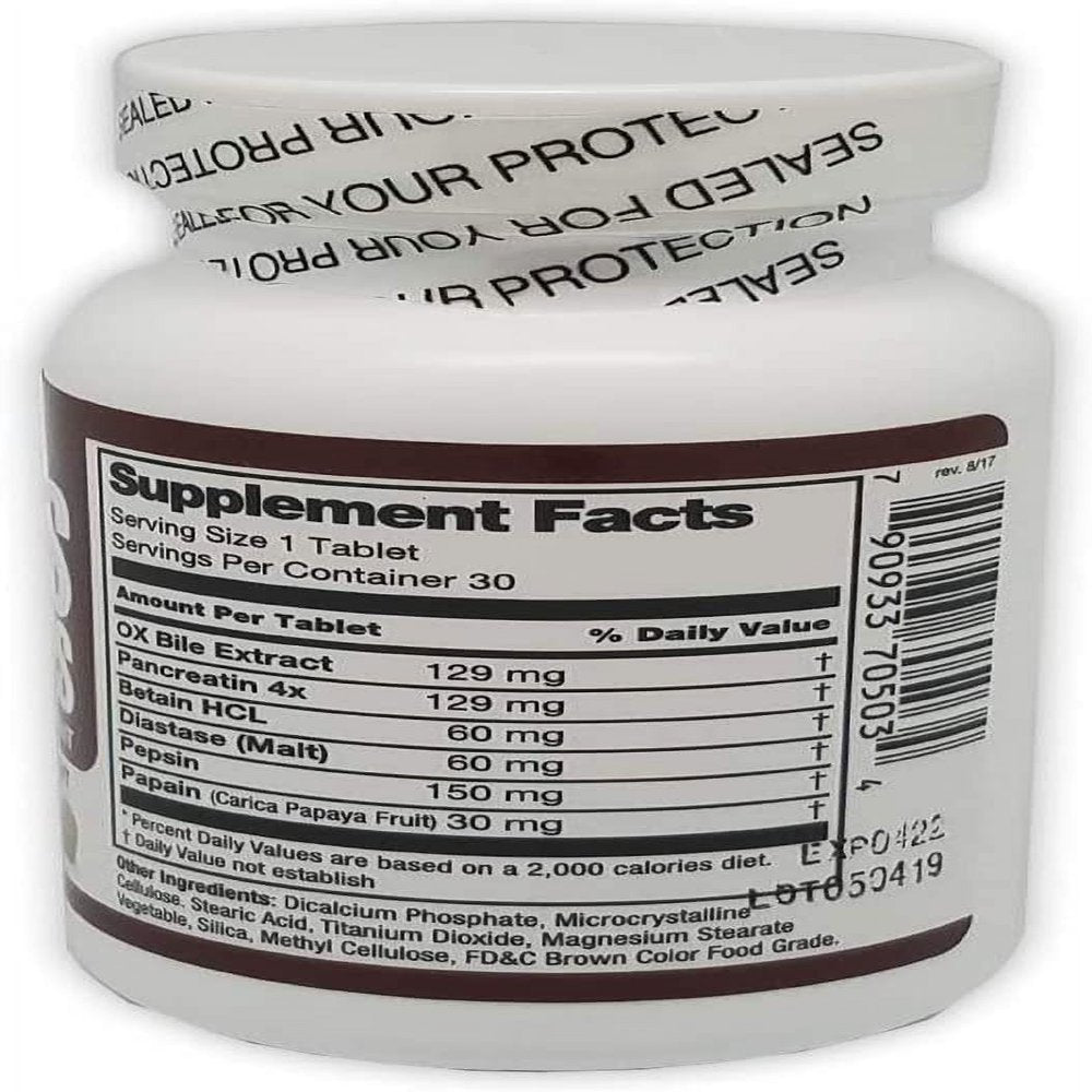 Germa Bile Salts Natural Dietary Supplement, for Liver Support / Sales Biliares Suplemento Dietetico Natural, Ayuda Higado 30 Tabs