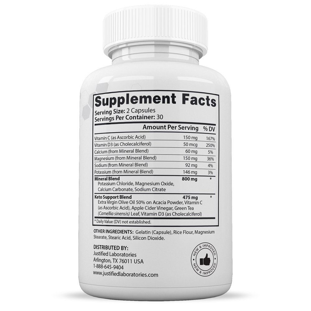 (10 Pack) Justified Laboratories Rapid Results ACV Pills 1275Mg Stronger than Gummies Advanced Keto Support 600 Capsules - Nutricity.com.au