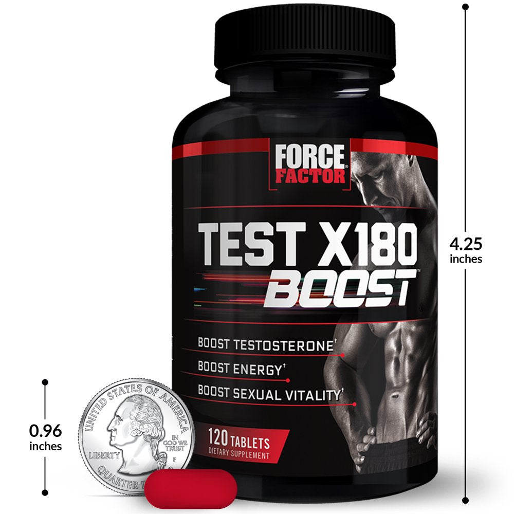 Force Factor Test X180 Boost, Pre-Workout Testosterone Booster, 120 Tablets