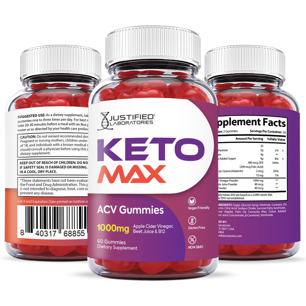 (2 Pack) Keto Max ACV Gummies 1000MG Dietary Supplement 120 Gummys - Nutricity.com.au