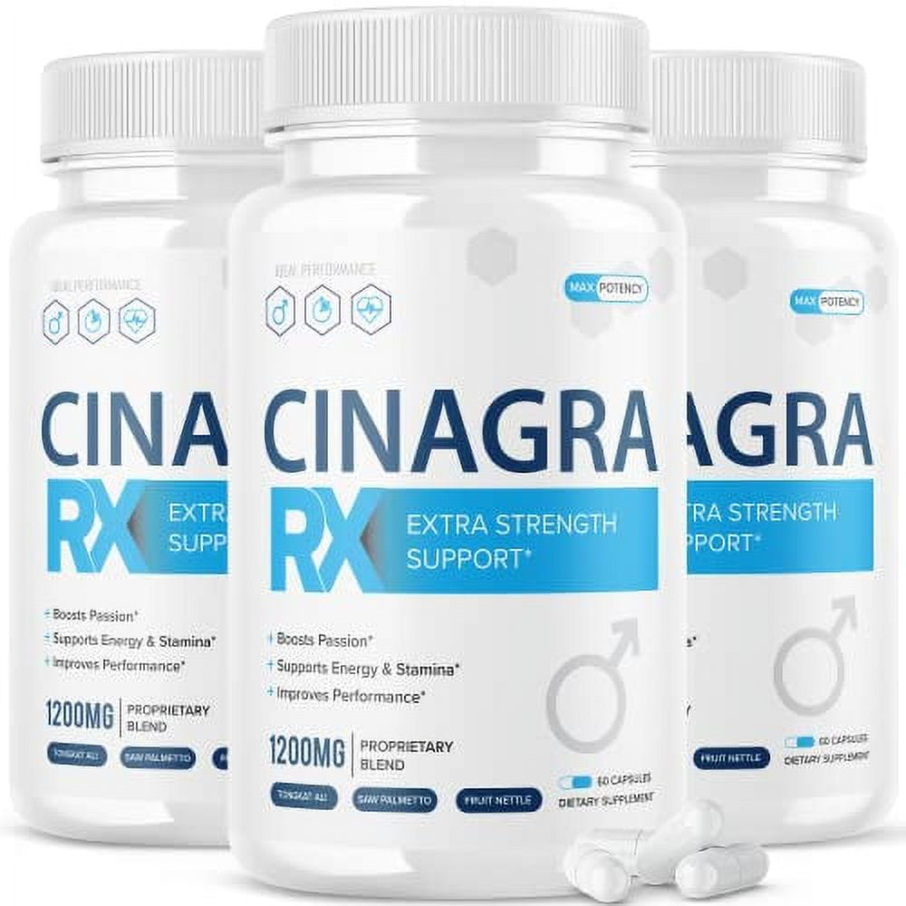 Cinagra RX Extra Strength Support Male Dietary Supplement (3 Pack - 180 Capsules)