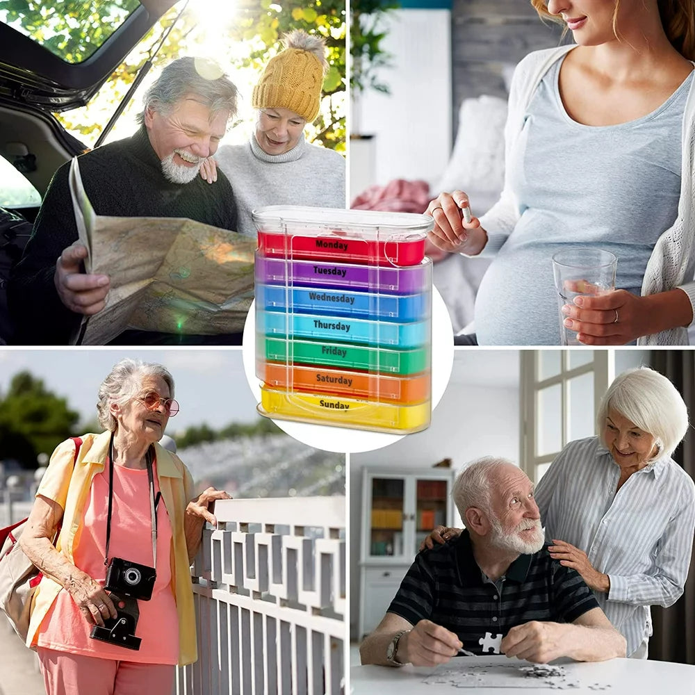 Medca Weekly AM/PM Pill Organizer - 7 Day/4 Times a Day - 1 Dispenser Stackable