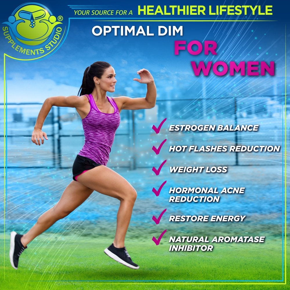 Supplements Studio Optimal DIM (Diindolylmethane) plus Supplement 200Mg, Estrogen Balance, Organic Whole Foods, Sunflower Lecithin/Bioperine, Aromatase Inhibitor, Vegan, 60 Drcaps, 2 Month Supply