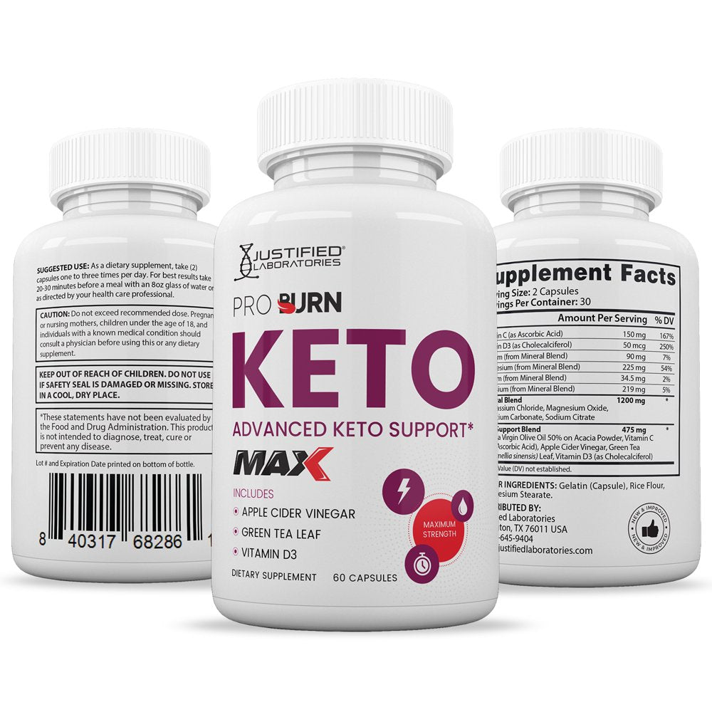 (3 Pack) Pro Burn Keto ACV MAX Pills 1675Mg Alternative to Gummies Dietary Supplement 180 Capsules - Nutricity.com.au