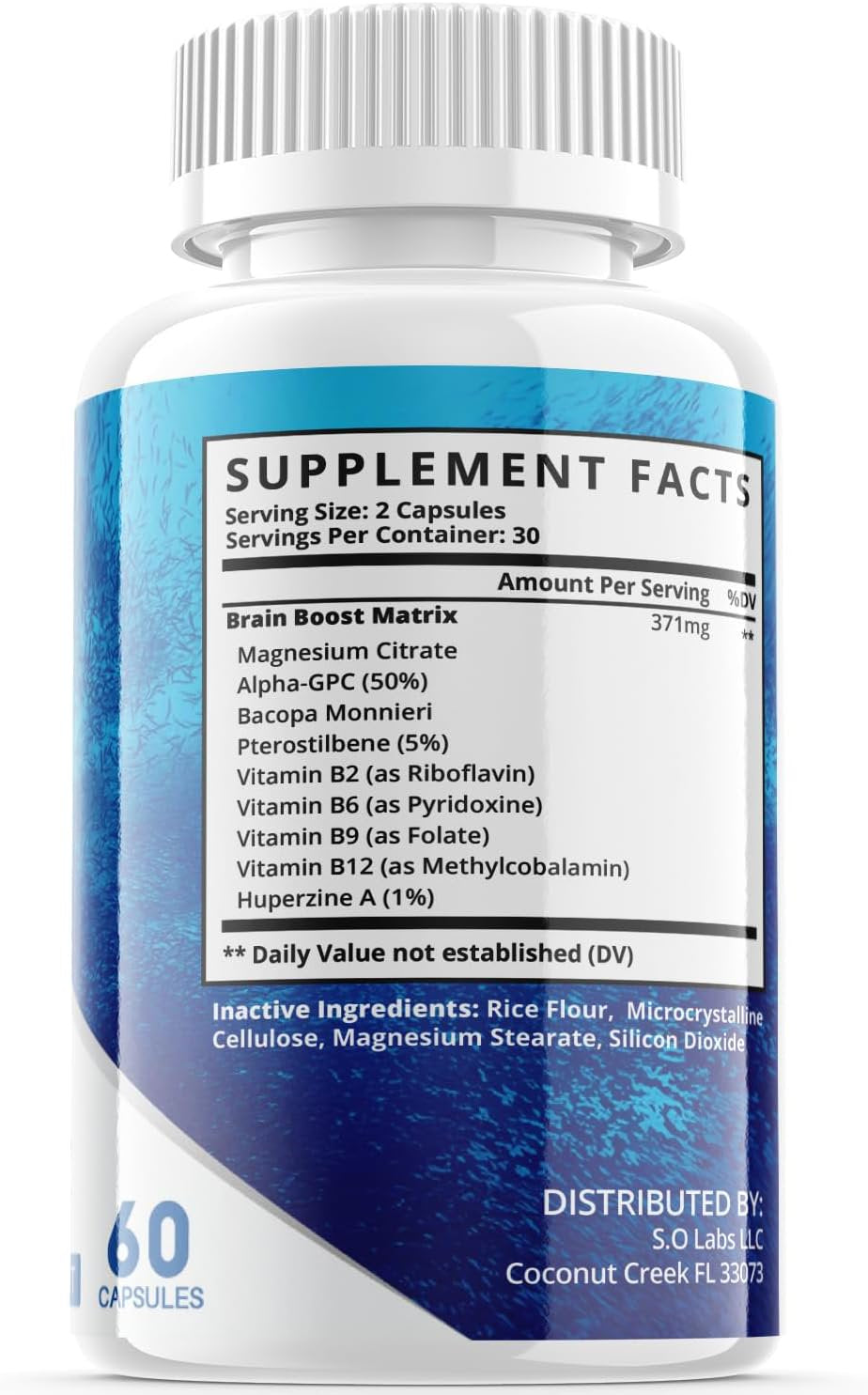 (1 Pack) Powerful Mind - Brain Boost Supplement - Dietary Supplement for Focus, Memory, Clarity, Cognitive - Advanced Nootropic Support Formula for Maximum Strength - 60 Capsules - Nutricity.com.au