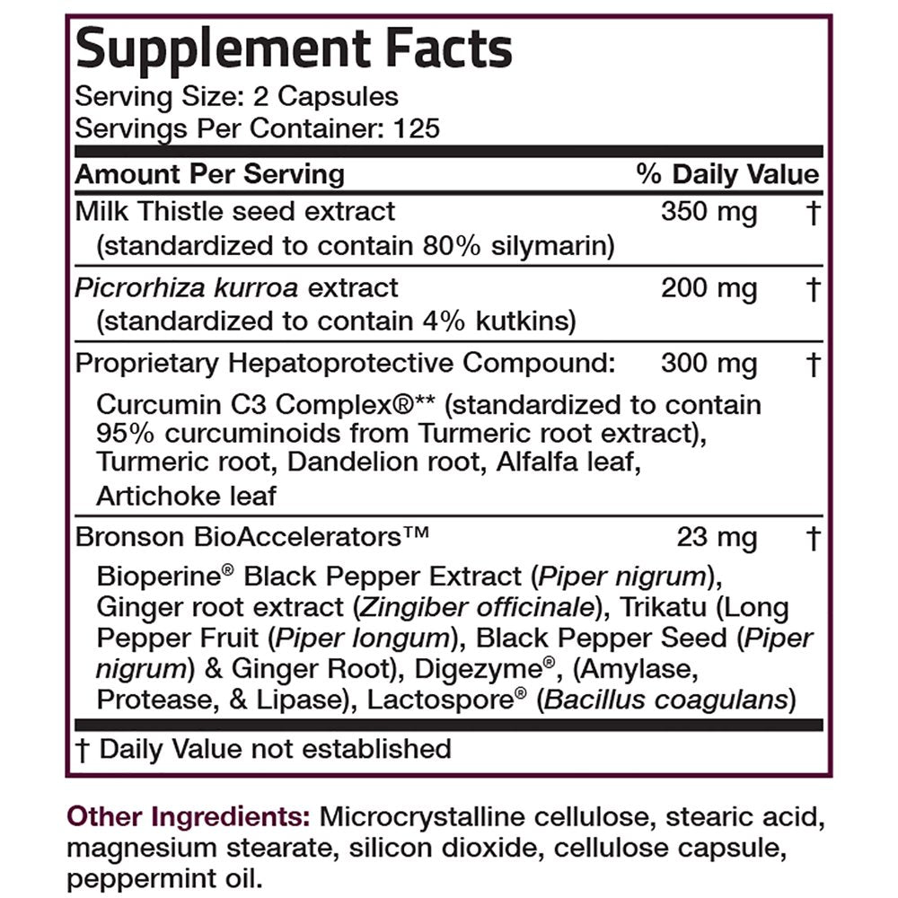 Bronson Liver Detox, 250 Capsules